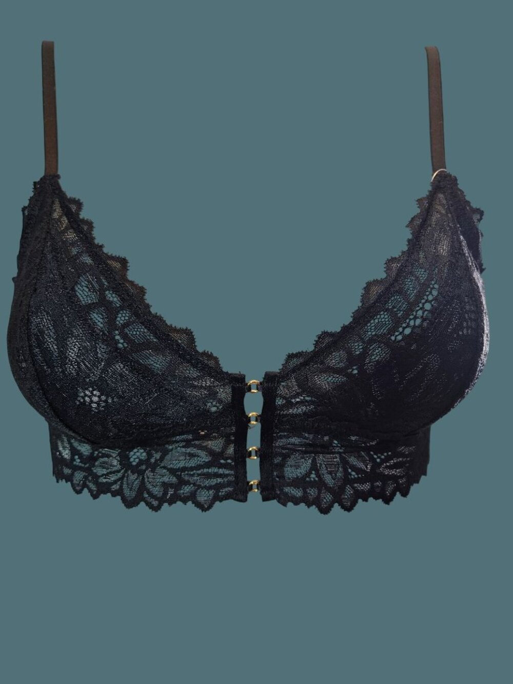 Aerie Lace Feminine Black Adjustable Straps Wirleess Bra Women Size Small